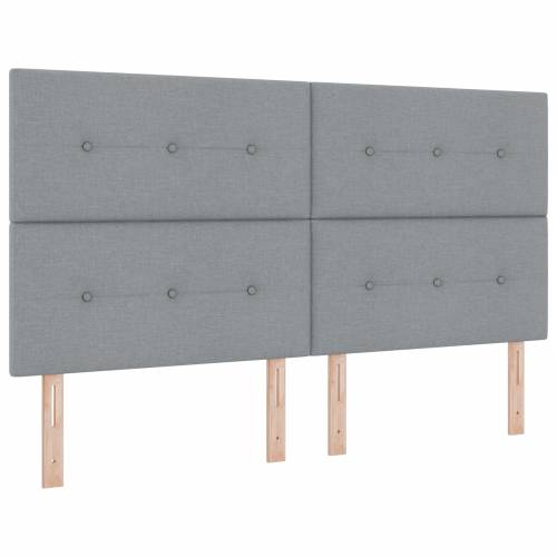 Krevet s box springom i madracem svjetlosive boje, super king, tkanina Cijena
