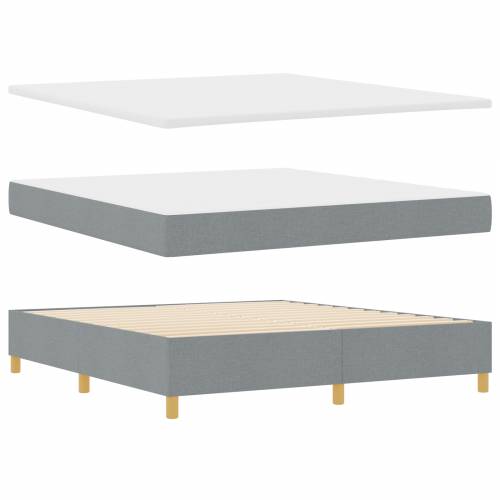 Box Spring Krevet s Madracem Svijetlosiva Super King Tkanina Cijena
