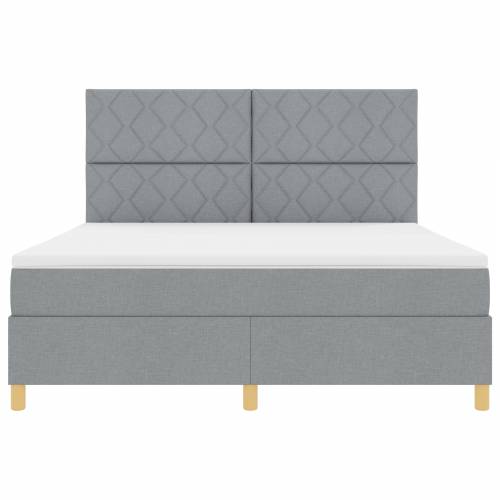 Box Spring Krevet s Madracem Svijetlosiva Super King Tkanina Cijena