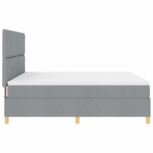 Box Spring Krevet s Madracem Svijetlosiva Super King Tkanina Cijena