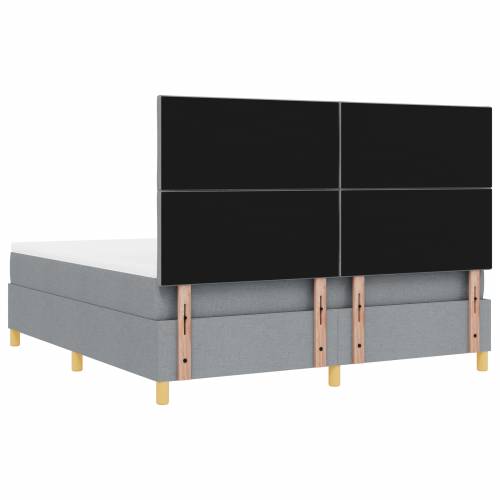 Box Spring Krevet s Madracem Svijetlosiva Super King Tkanina Cijena