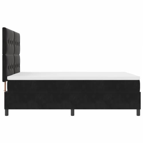 Box Spring Krevet s Madracem - Crna, 140x190 cm, Baršun Cijena