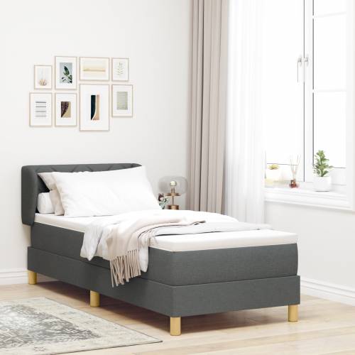 Box Spring Krevet s Madracem u Tamno Sivoj, 80x200 cm, Tkanina Cijena