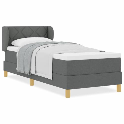 Box Spring Krevet s Madracem u Tamno Sivoj, 80x200 cm, Tkanina Cijena