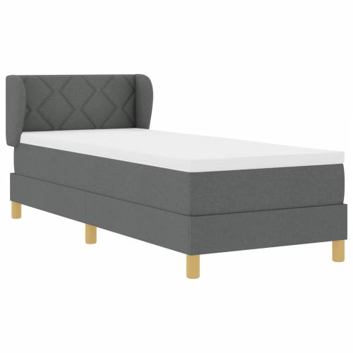 Box Spring Krevet s Madracem u Tamno Sivoj, 80x200 cm, Tkanina Cijena