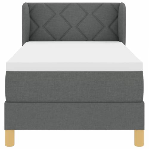Box Spring Krevet s Madracem u Tamno Sivoj, 80x200 cm, Tkanina Cijena
