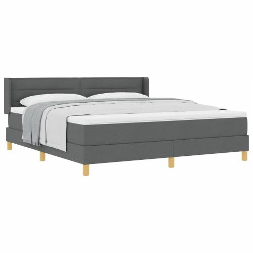 Box Spring krevet s madracem, tamno siva, 180 x 200 cm, tkanina Cijena