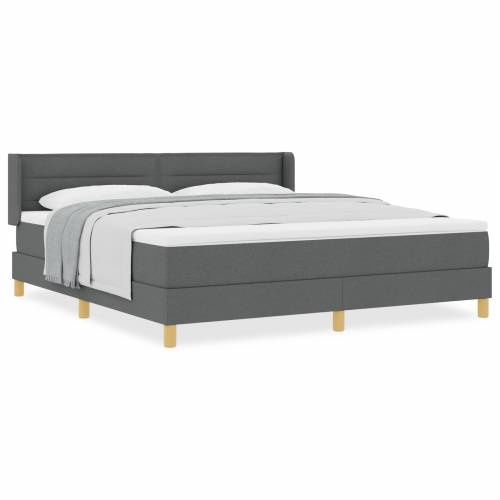 Box Spring krevet s madracem, tamno siva, 180 x 200 cm, tkanina Cijena