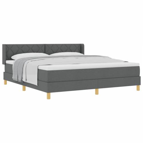 box spring krevet s madracem u tamno sivoj, 180 x 200 cm, tkanina. Cijena