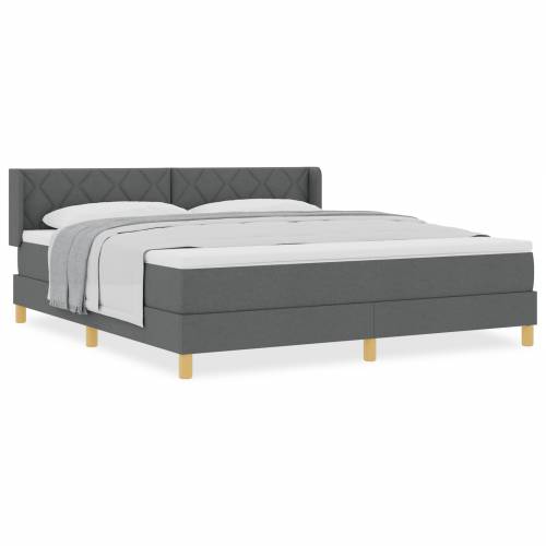 box spring krevet s madracem u tamno sivoj, 180 x 200 cm, tkanina. Cijena