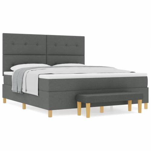 Box Spring Krevet s madracem i klupom Tamno siva 180x200 cm Cijena