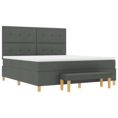 Box Spring Krevet s madracem i klupom Tamno siva 180x200 cm Cijena