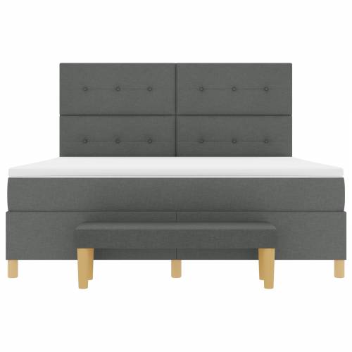 Box Spring Krevet s madracem i klupom Tamno siva 180x200 cm Cijena