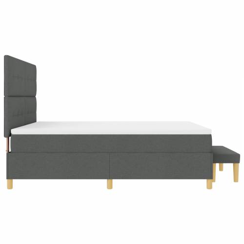 Box Spring Krevet s madracem i klupom Tamno siva 180x200 cm Cijena