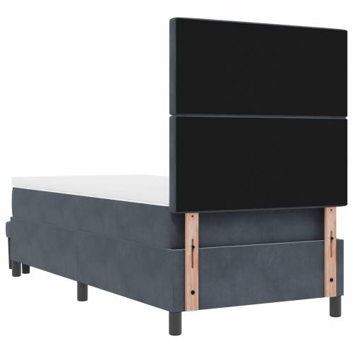 Box Spring Krevet s Madracem i Klupom Tamno Siva 90x190 cm Baršun Cijena