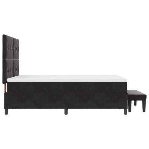 Box Spring Krevet s Madracem & Benchom Crni 140x190 cm Baršun Cijena