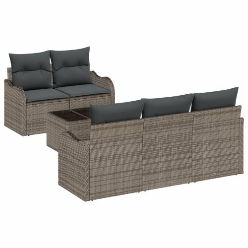 Set od 6 komada vrtnih sofa s jastučićima Siva Poli Ratan Cijena