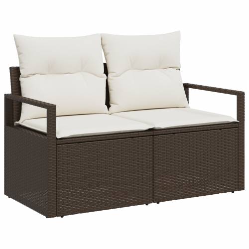 set od 6 delova vrtnih sofa s jastučićima smeđa poli ratan Cijena