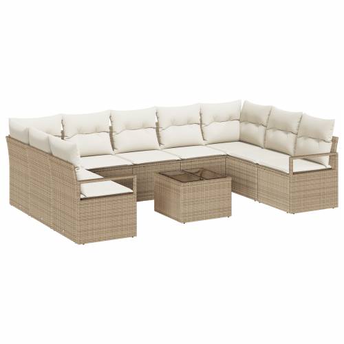 Set vrtnih sofa od 10 komada s jastučićima smeđi poli ratan Cijena