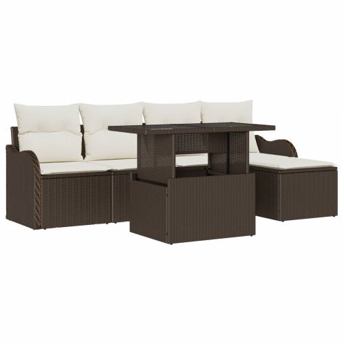 6-dijelni vrtni sofa set s jastučićima poli ratan Cijena
