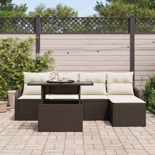6-dijelni vrtni sofa set s jastučićima poli ratan Cijena