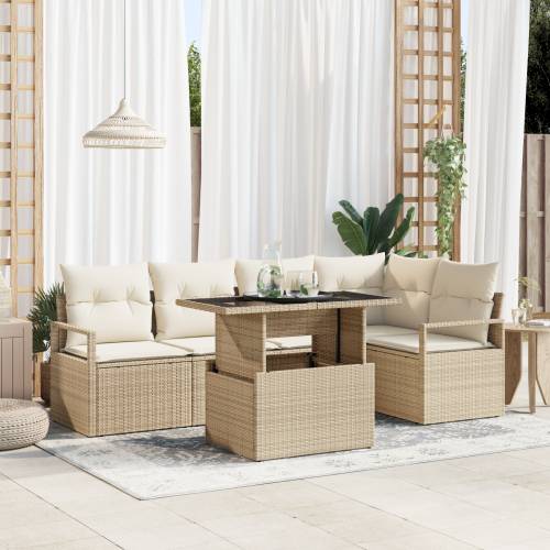 6 komada vrtni sofa set s jastučićima bež Poli ratan Cijena