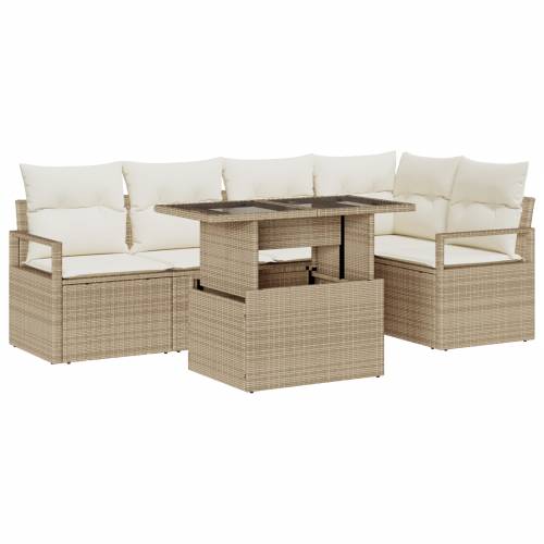 6 komada vrtni sofa set s jastučićima bež Poli ratan Cijena