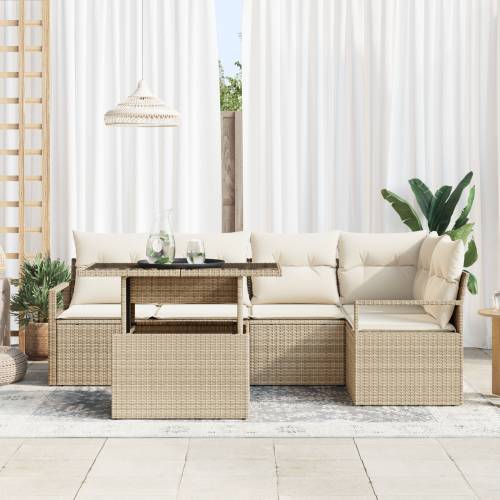 6 komada vrtni sofa set s jastučićima bež Poli ratan Cijena