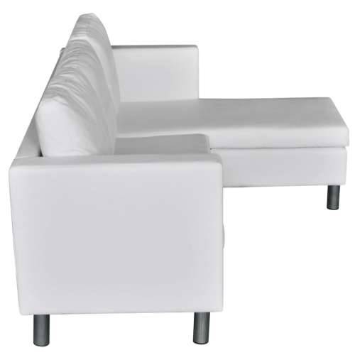 Sekcijska sofa za 3 osobe, umjetna koža, bijela - Bijela Cijena