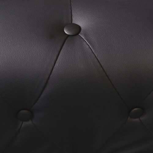 Chesterfield Kutna Sofa za 5 Osoba, Crna, Imitacija Kože - Crna peterosjed Cijena