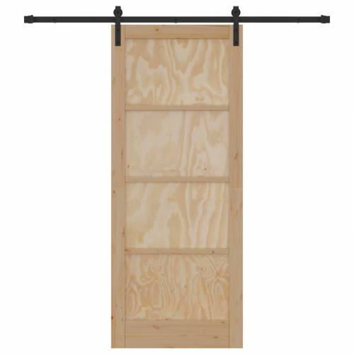klizna vrata s setom hardvera 86x211 cm od punog drva borovine Cijena