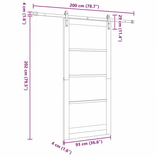 klizna vrata s kompletnim hardverom bijela 93x202 cm solidno drvo bor Cijena