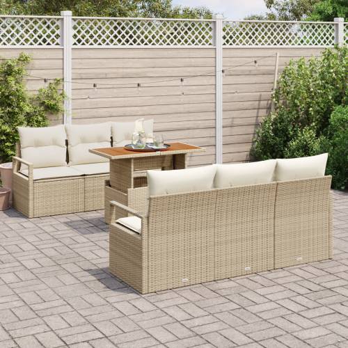 Set vrtnih sofa s jastučićima Bež Poli Ratan Akacija Cijena