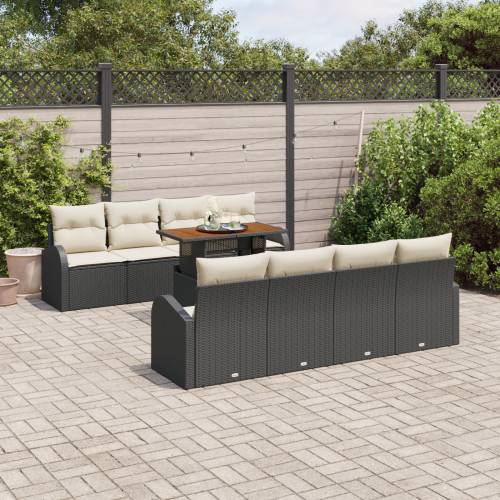 Set vrtnih sofa od 9 komada s jastučićima crni poli ratan Cijena