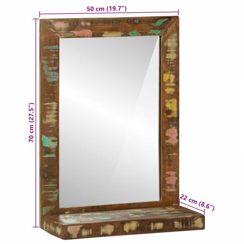 Ogledalo za kupaonicu 50x22x70 cm Čvrsto obnovljeno drvo Cijena