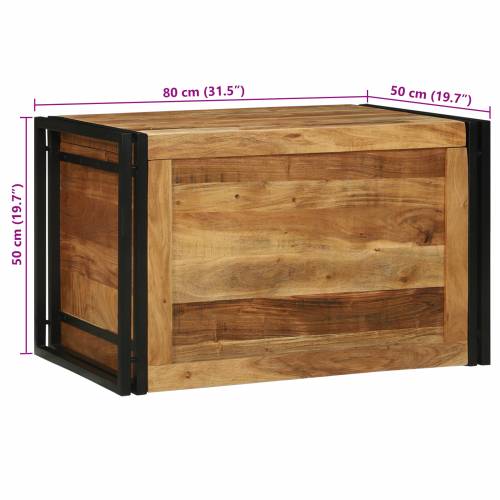 Kutija za pohranu 80 x 50 x 50 cm od masivnog drva akacije Cijena