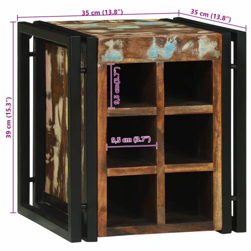 Stalak za vino 34.5x35x39 cm Čvrsto obnovljeno drvo Cijena