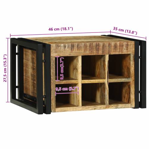 Stalak za vino 46x35x27.5 cm Čvrsto drvo Hrapavo mango Cijena