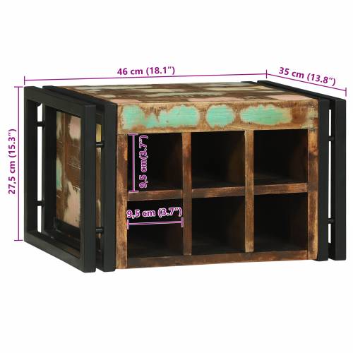 Stalak za vino 46x35x27.5 cm od masivnog obnovljenog drva Cijena