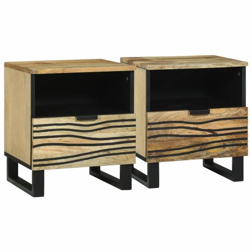 Noćni ormarići, set od 2, 40 x 33 x 46 cm, od čvrstog drveta manga Cijena