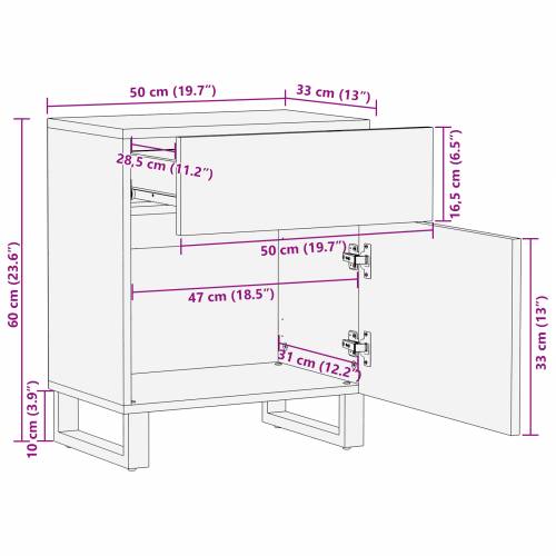 Noćni ormarić 50x33x60 cm – Drvo manga Cijena