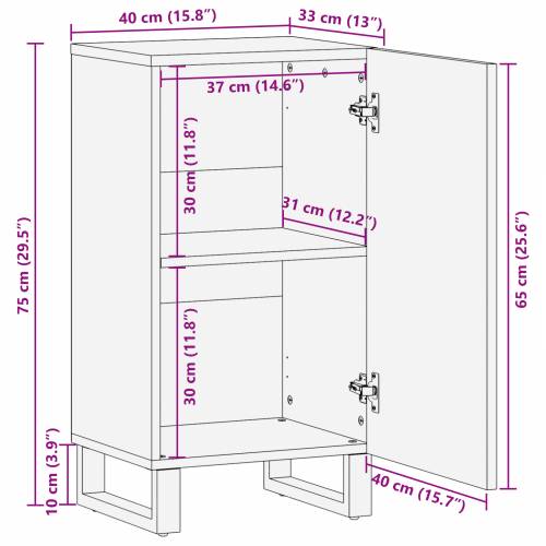 Sideboard 40 x 33.5 x 75 cm - Od čvrstog drva manga Cijena