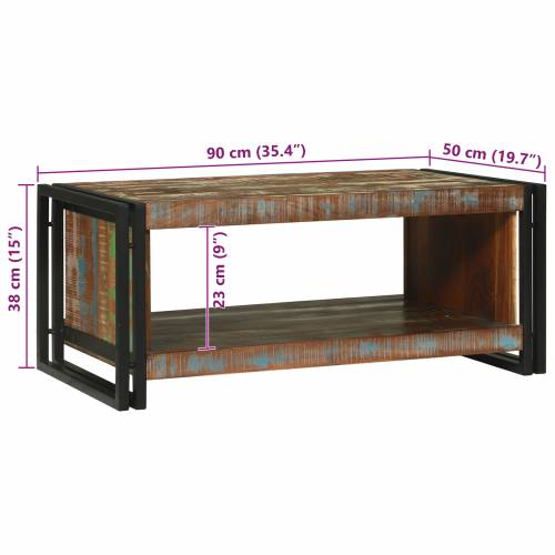 stolić za kavu 90x50x38 cm Čvrsto obnovljeno drvo Cijena