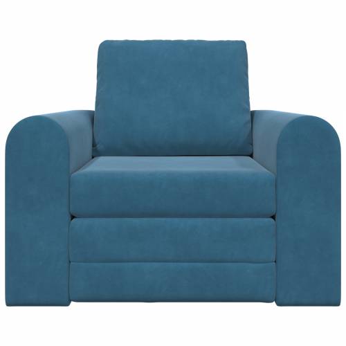 Sofa Krevet na Podu 2-u-1 Plava 98x71x83 cm Baršunasti Cijena