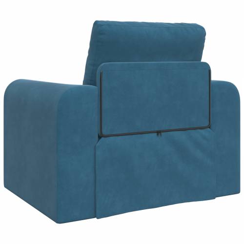 Sofa Krevet na Podu 2-u-1 Plava 98x71x83 cm Baršunasti Cijena