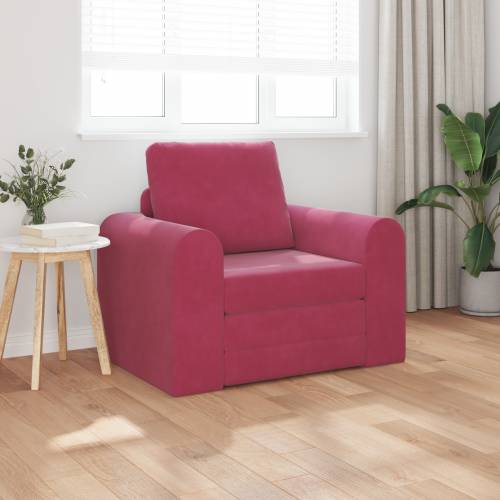 sofa krevet 2 u 1 vino crvena 98x71x83 cm pliš Cijena