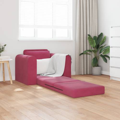 sofa krevet 2 u 1 vino crvena 98x71x83 cm pliš Cijena