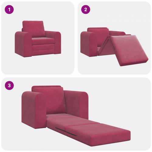 sofa krevet 2 u 1 vino crvena 98x71x83 cm pliš Cijena