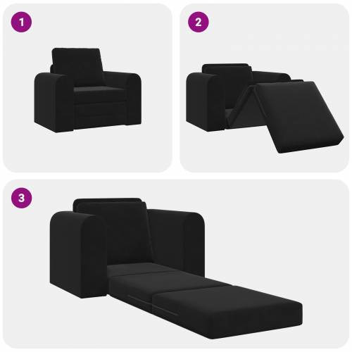 2-u-1 crna krevet-sofa na podu 98x71x83 cm Cijena