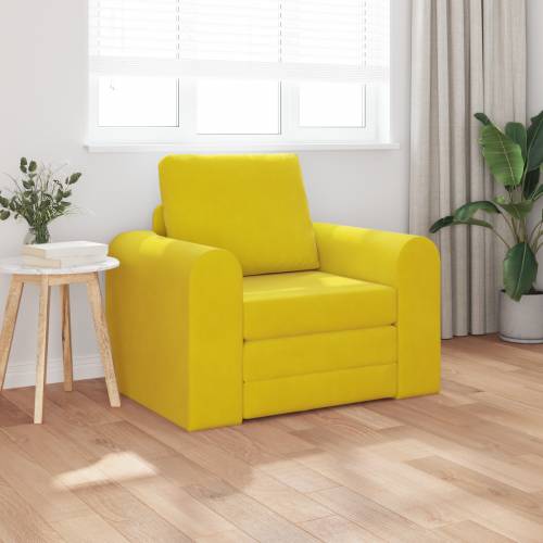 Floor Sofa Bed 2-u-1 Žuti 98x71x83 cm Baršun Cijena